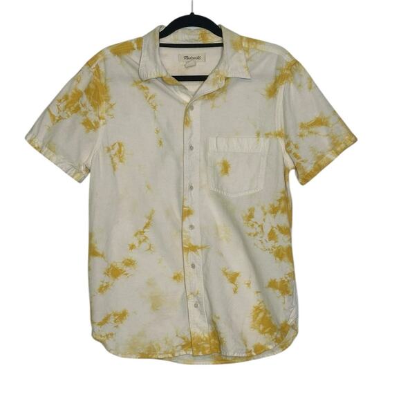 Madewell yellow tie dye short-sleeve Perfect Shirt size small - Picture 1 of 11